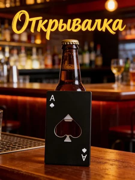 Открывалка 5 см алюминий 1 шт черный