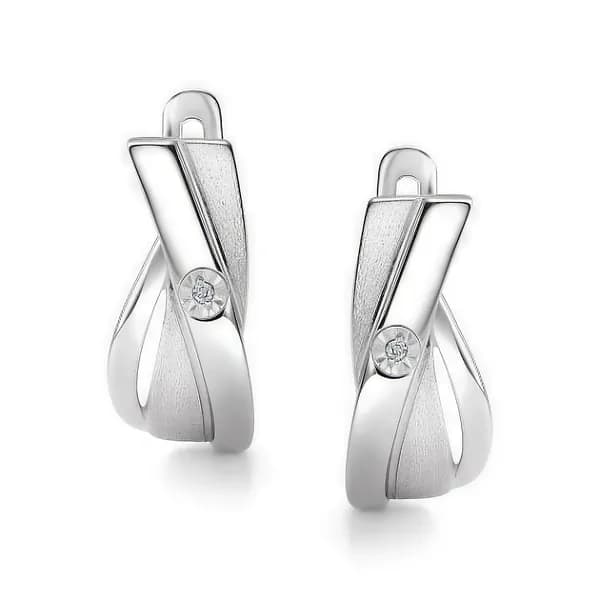 Серебряные серьги DIAMANT-ONLINE с бриллиантом 925 пробы
