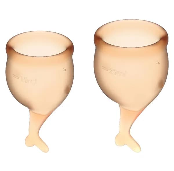 Набор менструальных чаш с хвостиком Feel Secure Menstrual Cup Orange