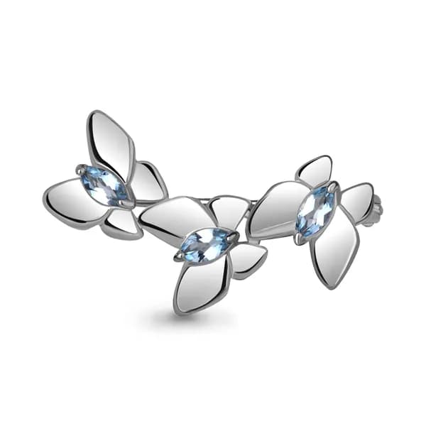 Серебряная брошь DIAMANT-ONLINE с топазом 925 пробы