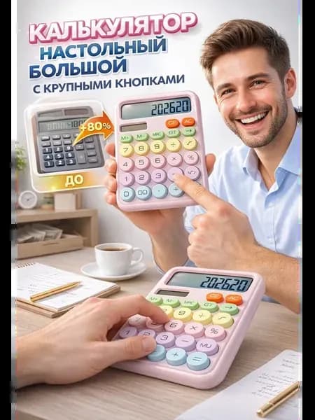 Калькулятор настольный большой с крупными кнопками