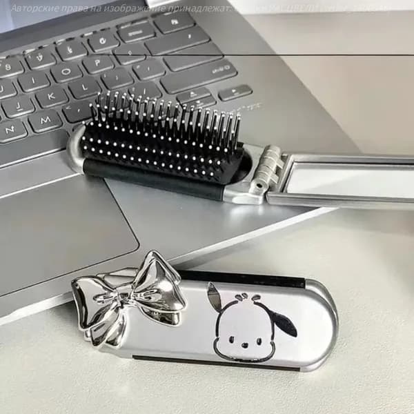 POCHACCO Портативная складная расческа и зеркало для макияжа 2 в 1.