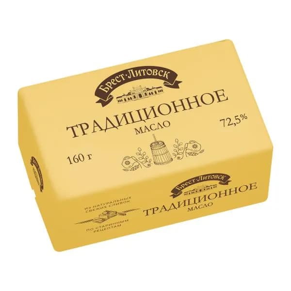 Сливочное масло Традиционное Брест-Литовск 72.5% 160г