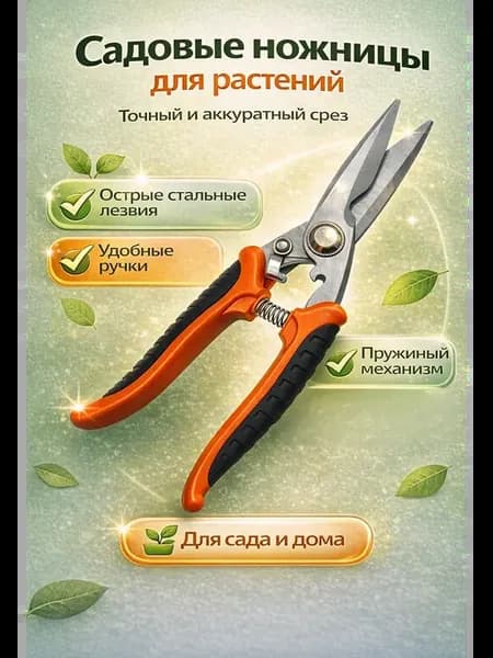 Садовые ножницы для растений и цветов с фиксатором секатор