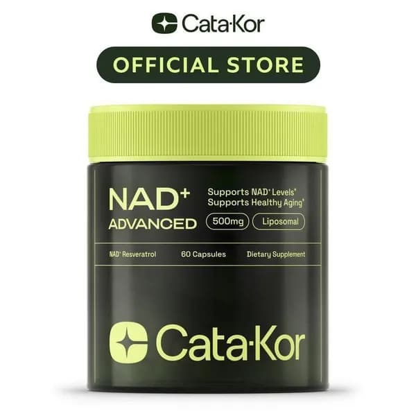 CataKor + Advanced Липосомальный комплекс NAD+ и ресвератрол для поддержки клеточного здоровья и здорового старения, 60 капсул