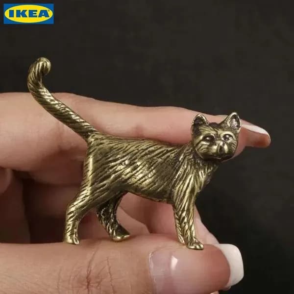 Винтажная статуэтка котенка из латуни