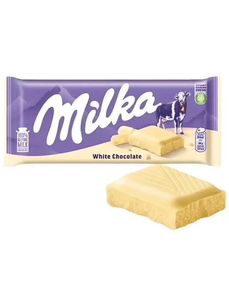 Шоколадная плитка Milka White Chocolate белый шоколад, 90 гр. (Швейцария)