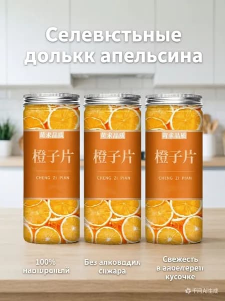 Чай с кусочками апельсина