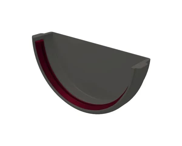 Заглушка желоба Классика 120 ПВХ Grand Line графит (RAL 7024) 1шт