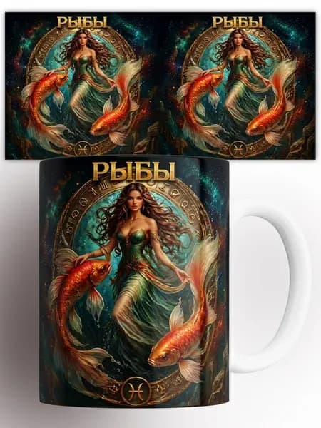 Кружка Знаки зодиака Девушка Рыбы