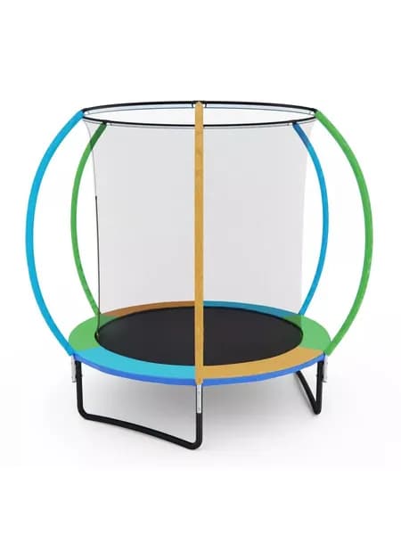 Батут каркасный DFC A.KOU KIDS 6 футов с сеткой, 183 см, Green-yellow-blue