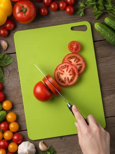 Доска разделочная пластиковая гибкая двусторонняя большая Martika 25x35 см, разделочные доски для кухни, оливковый