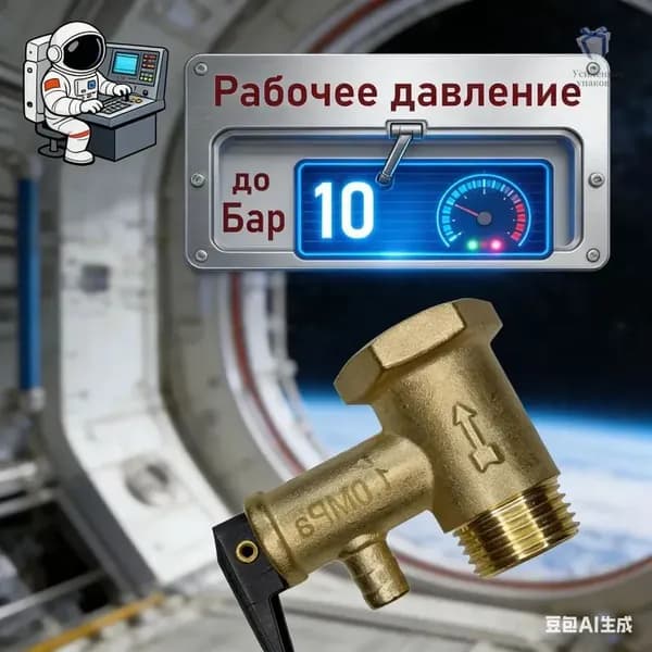 предохранительный клапан для водонагревателя 10 Бар 1/2"
