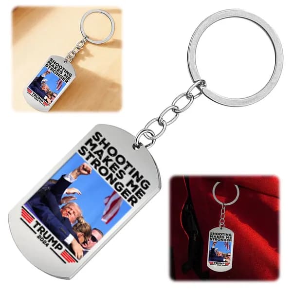 Титановый брелок с Трампом и флагом США