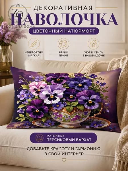Наволочка 30x50 см полиэстер, разноцветный геометрический