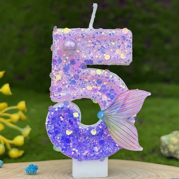 Свечи для торта цифра 0, цифра 1 "5", 7.5 см х 4 см, 1 шт