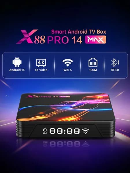 Смарт ТВ приставка для телевизора X88 PRO 14 MAX, 2/16 Гб, 4K, Android 14, цифровое tv, медиаплеер 2025. Игровая приставка