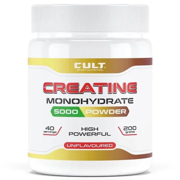 Креатин моногидрат в порошке Cult Creatine Monohydrate 5000 Powder - 200 грамм, натуральный, без добавок