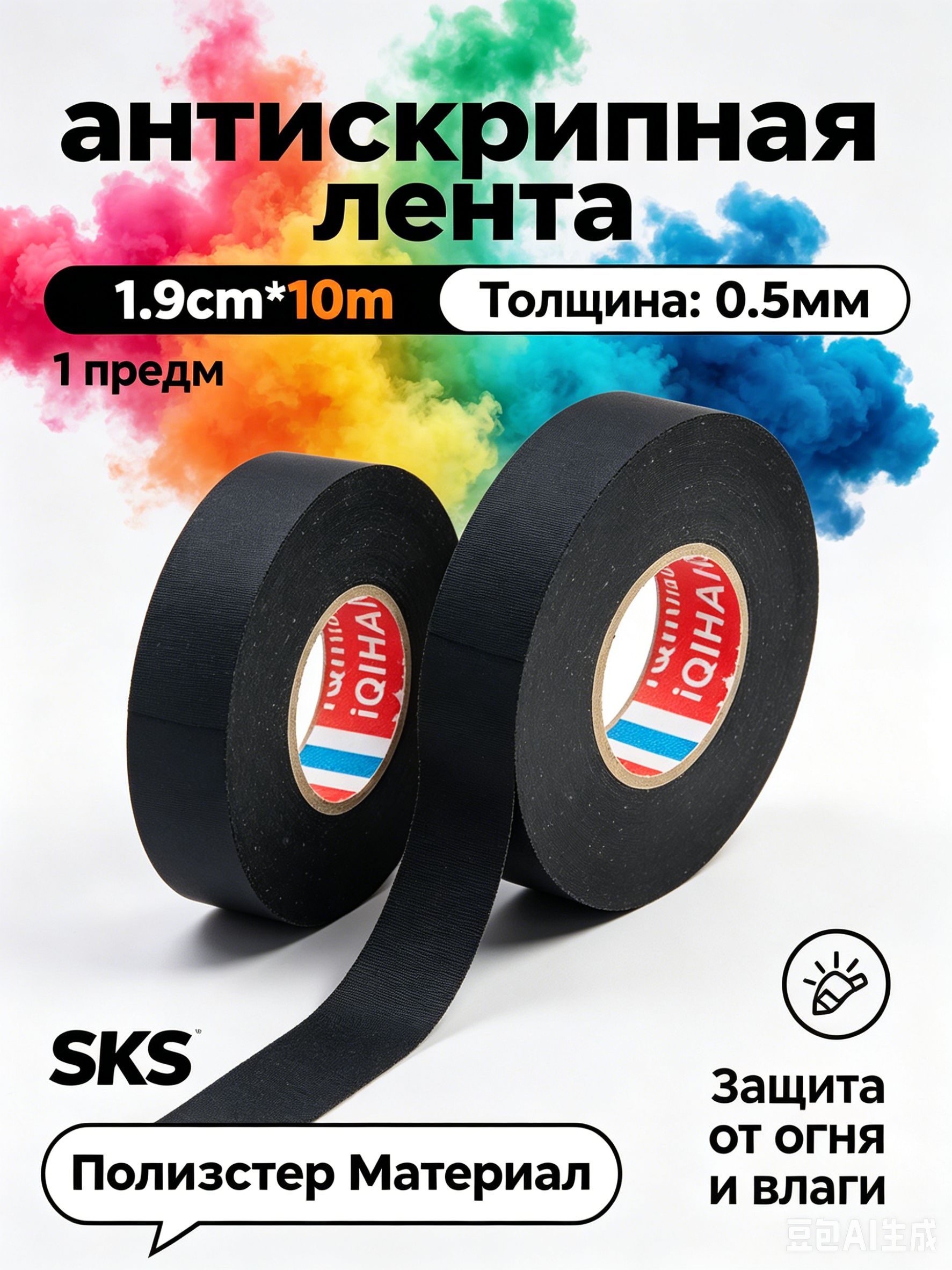 Антискрип автомобильный, 10 м, толщина: 0.5 мм, 1 шт.