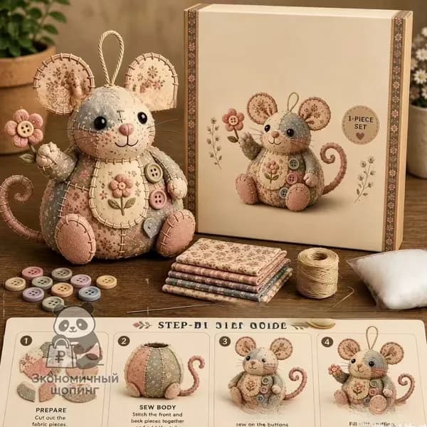 Мягкая игрушка мышь DIY набор для шитья