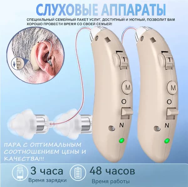 Перезаряжаемые цифровые слуховые аппараты для пожилых людей и взрослых
