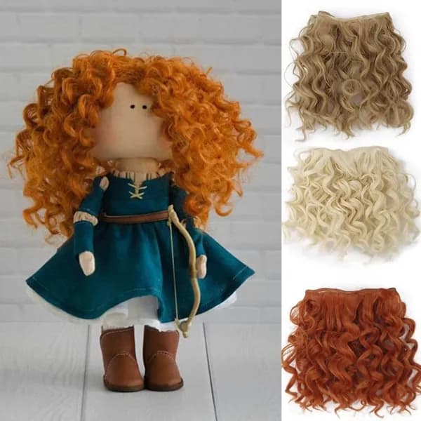 Короткие кудрявые волосы для BJD своими руками