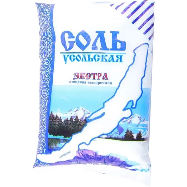 Соль Усольская Экстра пищевая выварочная с противослеживающей добавкой 1 кг