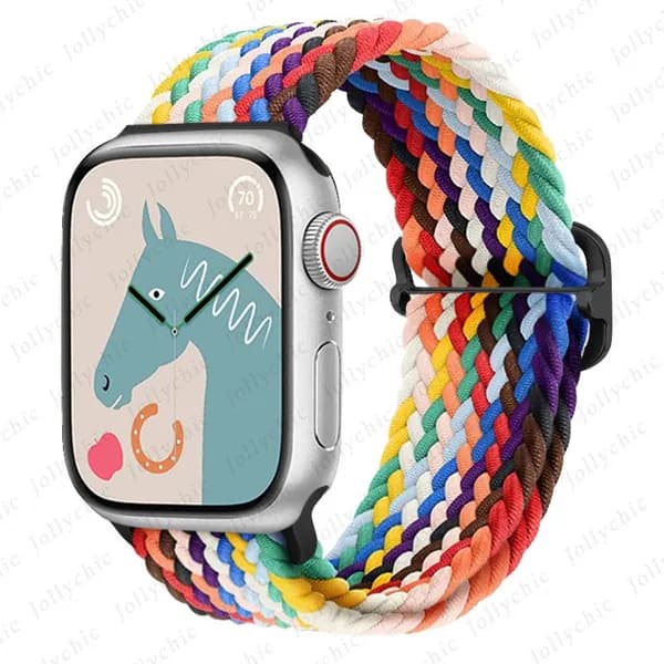 Нейлоновый плетеный ремешок для Apple Watch Ultra 40мм 44мм 41мм 38мм 49мм 45мм Эластичная петля Solo