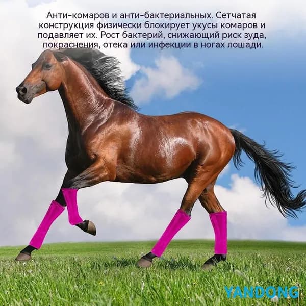 Защитные чехлы для лошадиных ног из стекловолоконной сетки, синие, 4 штуки