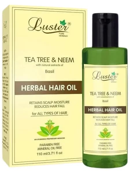 LUSTER Tea Tree & Neem Herbal Hair Oil Увлажняющее масло для волос с чайным деревом и нимом 110мл