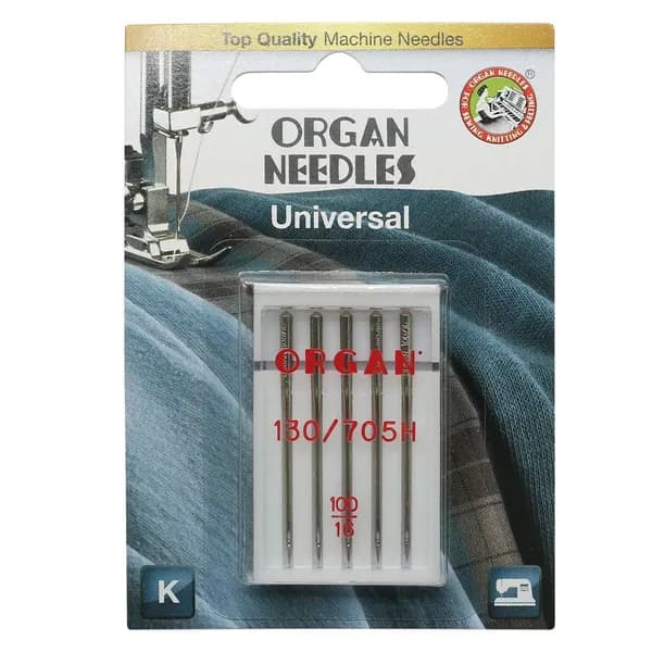 Иглы ORGAN для швейных машин универсальные, № 100, 5 шт
