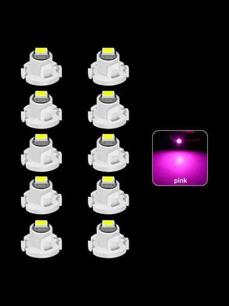 10 шт. розовые автомобильные LED T4.2 приборные лампы