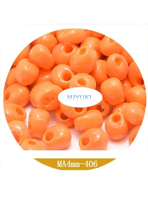 Миyuki бусины капли воды оранжевые 4 мм MA4mm-406