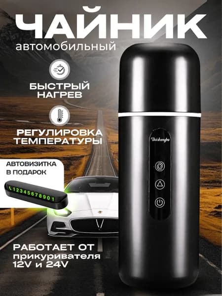 CoreGoods Электрический чайник 12в_aCHAYNIK, черный