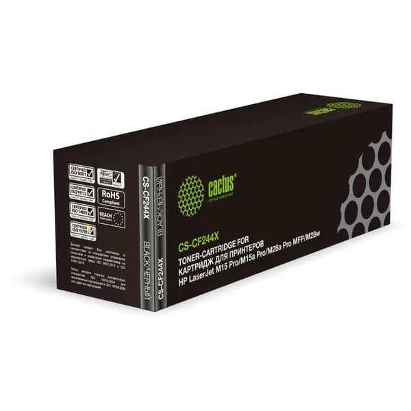 Картридж Cactus CS-CF244X CF244X черный, для HP LJ M15 Pro/M15a Pro/M28a Pro MFP/M28w Pro MFP, ресурс до 2000 страниц
