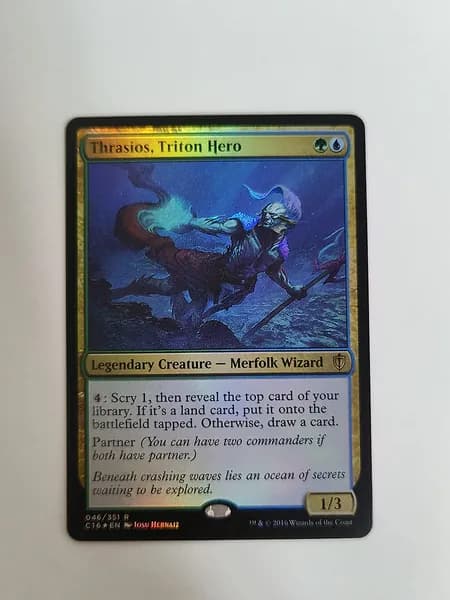 Магия сбора прокси-карт Высококачественные нефольговые Thrasios, Triton Hero C16 #46 foil
