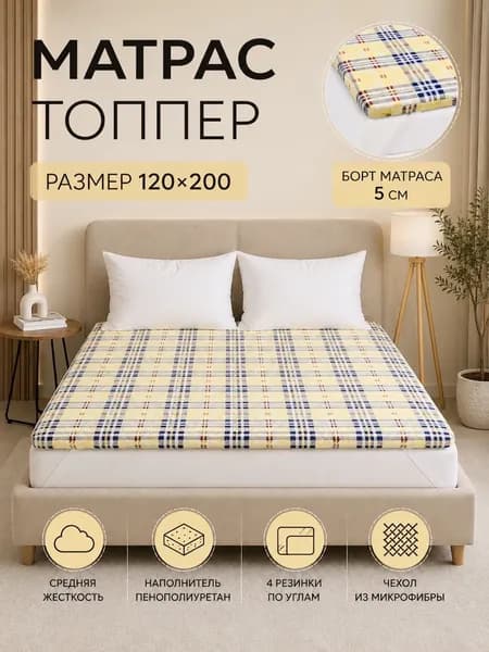 IMTEX HOME Топпер-наматрасник, Беспружинный, 120х200 см
