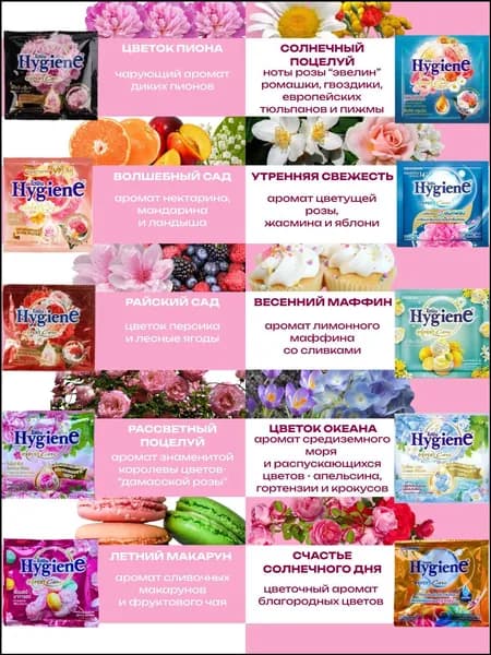 hygiene Кондиционер ополаскиватель для белья тайский набор 7шт