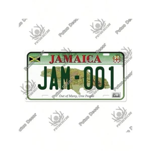 Декоративная металлическая табличка на стену Jamaica JAM - 001 винтаж 15х30 см