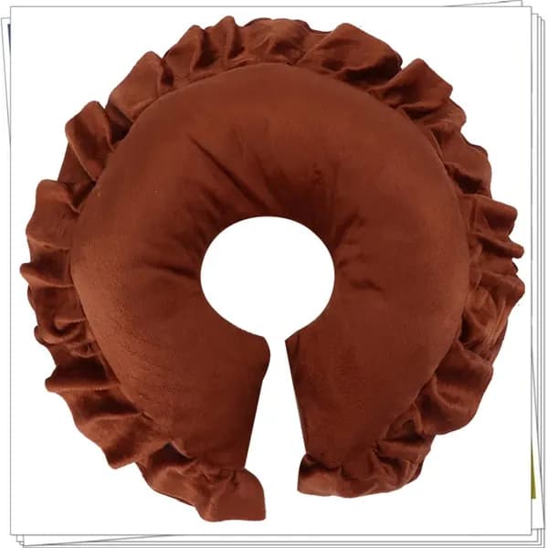 Подушка для лица, комфортная и washable, для салонов красоты U-образная подушка коричневого цвета