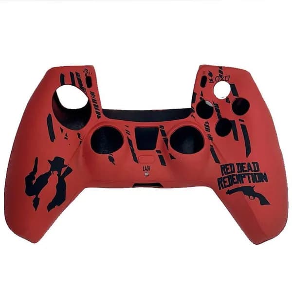 Силиконовый чехол для геймпада DualSense (PS5) (Red Dead Redemption) (красный)