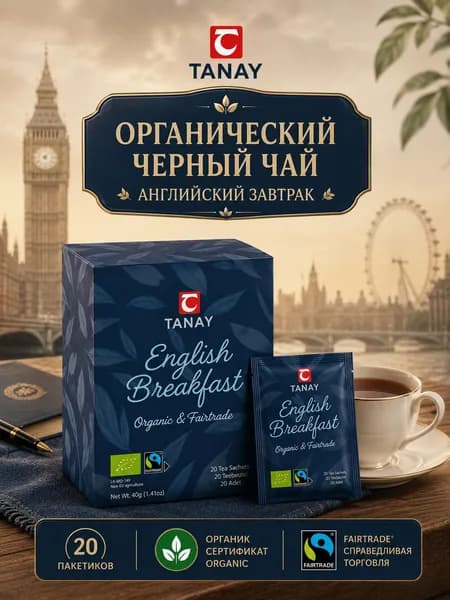 Органический черный чай Английский завтрак English Breakfast