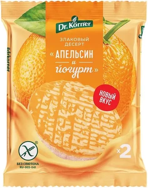 Хлебцы рисовые в глазури Др. Кёрнер апельсин и йогурт Хлебпром м/у, 34 г