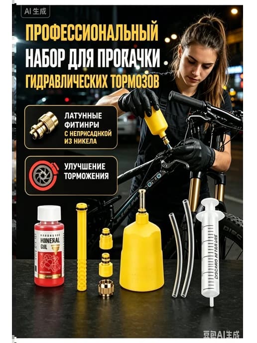 Прокачка тормозов мини набор с гидравлическим маслом