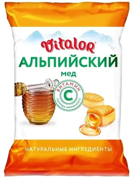 Леденцы на основе трав с витамином С, со вкусом альпийского меда, 60 г, 1 шт.