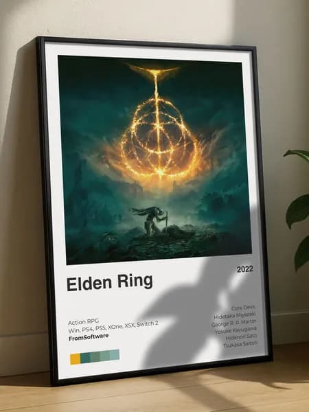 Постер плакат игра "Elden Ring" А4, FromSoftware, интерьерный, без рамы, плотная матовая фотобумага 21x30 см