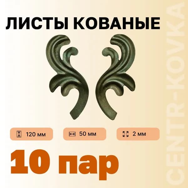 Лист кованый 120мм 50мм 2мм Сталь 10п.