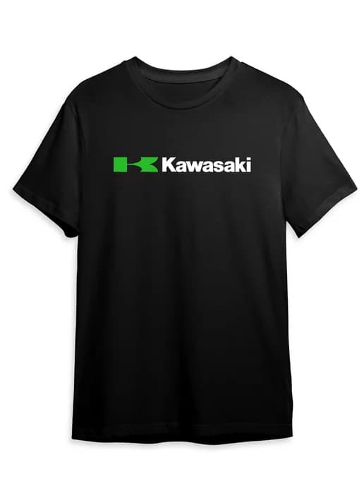 Футболка Мотоспорт Kawasaki Логотип Спортивная Черная
