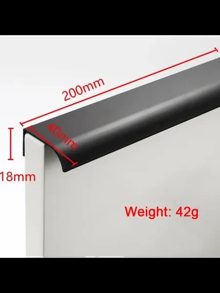 Черные скрытые ручки для шкафов 200mm