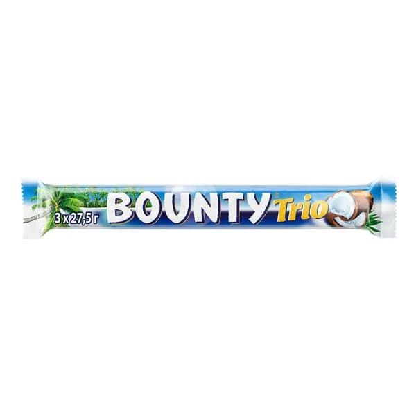 Шоколадный батончик Bounty Trio 82,5 г